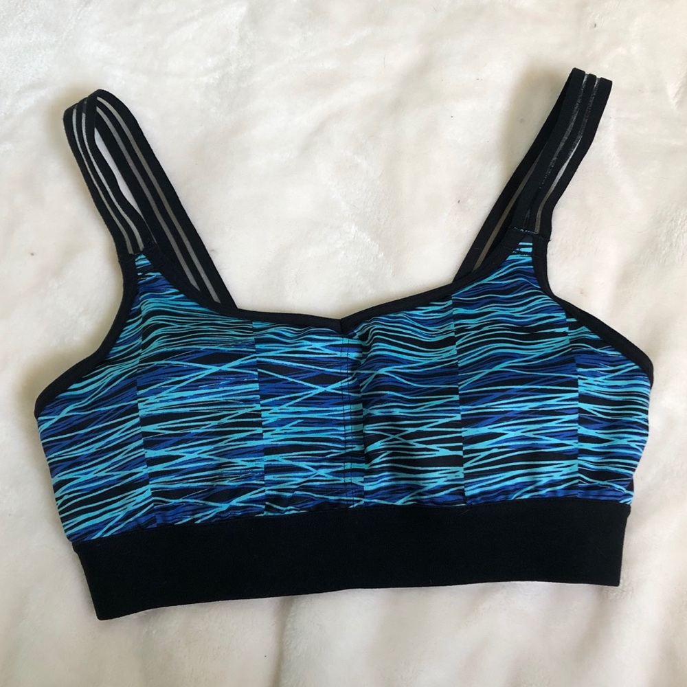 blue sports bra